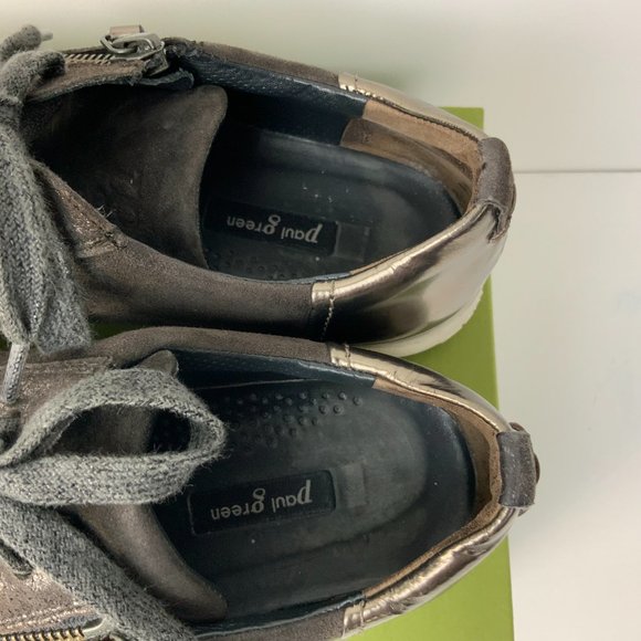 Paul Green Toby Zip And Lace Up Leather/Suede Sneakers Green Size 9 - Picture 12 of 16